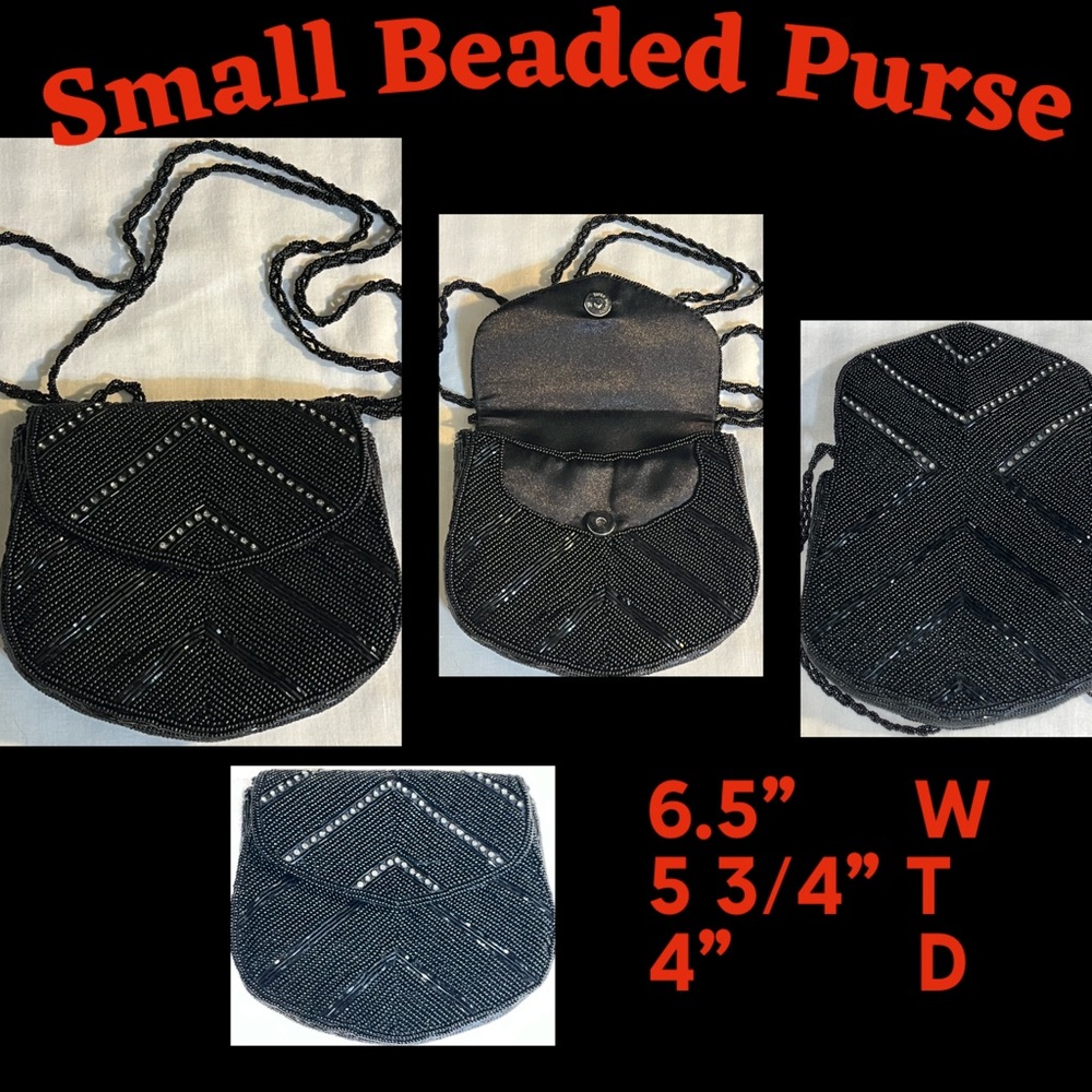 Small Black Beaded Purse